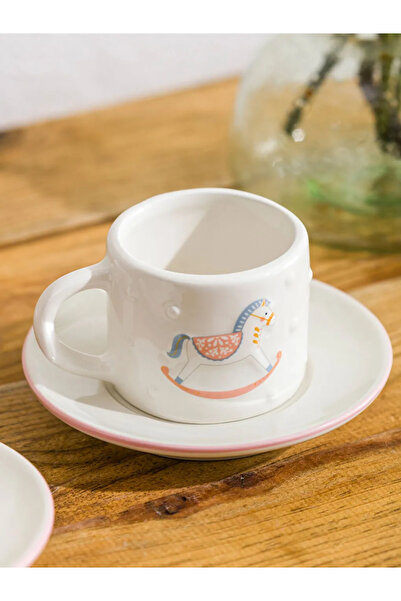 LC Waikiki Lcw Home Mixed Printed 2-Person Porcelain Coffee Cup Set 90 ml