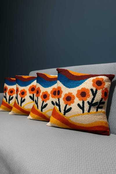 ÖZDAĞ HOME CONCEPT 3D Digital Double Printed Modern Decorative Throw Pillow Cover Single Sided 43X43 cm
