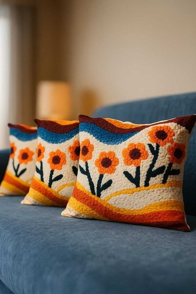 ÖZDAĞ HOME CONCEPT 3D Digital Double Printed Modern Decorative Throw Pillow Cover Single Sided 43X43 cm