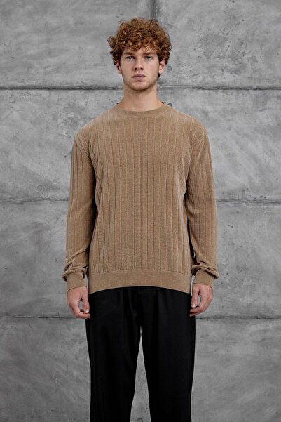 NOMARC Beige 251 Circular Neck Oversized Knitwear