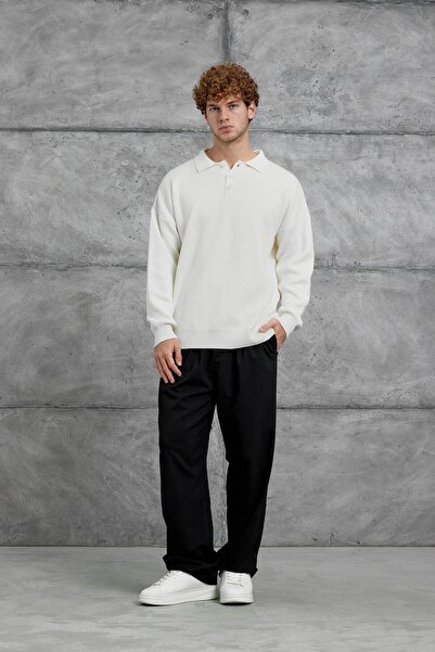 NOMARC Ecru White Dpp Polo Neck Knitwear