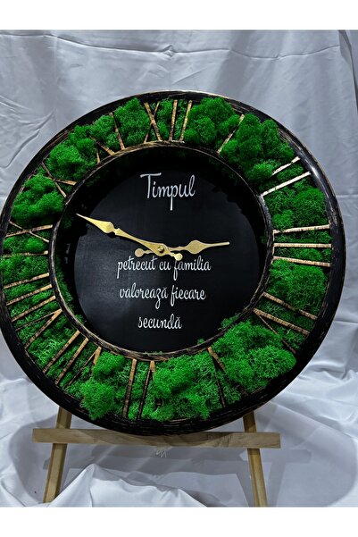 OEM TIME clock, decorated with lichens, 40cm