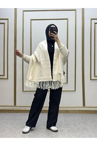 NİLNUR MODA المرأة تريكو الأميرة نموذج شال المعطف