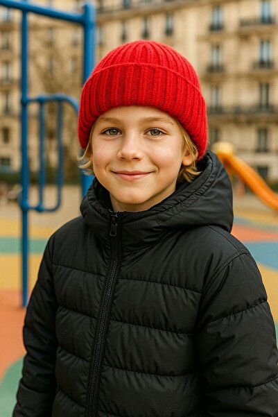 MARBERRY Beretă roșie din lână pentru băiat, material reiat ani, 7-12 ani