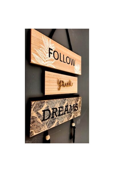 OEM Decorative wooden plaque, hanging, Design Follow your dreams, 30 x 55 cm