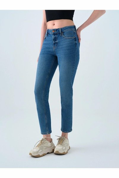 Loft Pantaloni de blugi pentru femei Elena Emily Mid Blue Wash LF2037060