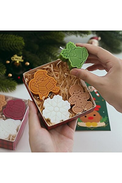 Flippy Set de 4 lumânări parfumate Flippy, temă de Crăciun, parafină, 10,2 x 9,1 x 2,7 cm, multicolore