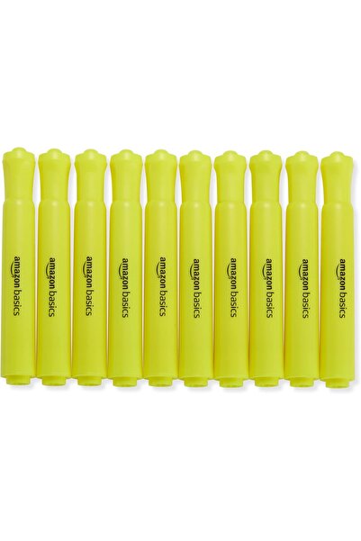 Amazon basics Tank-Style Highlighters, Chisel Tip, Yellow, 12-Pack