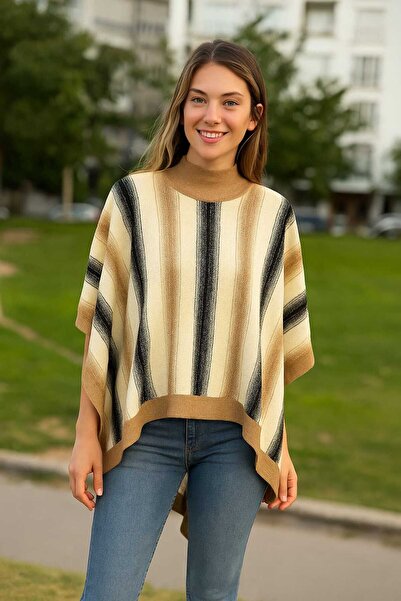 Tenra Women's Poncho Knitted Sweater Sleeveless One Size