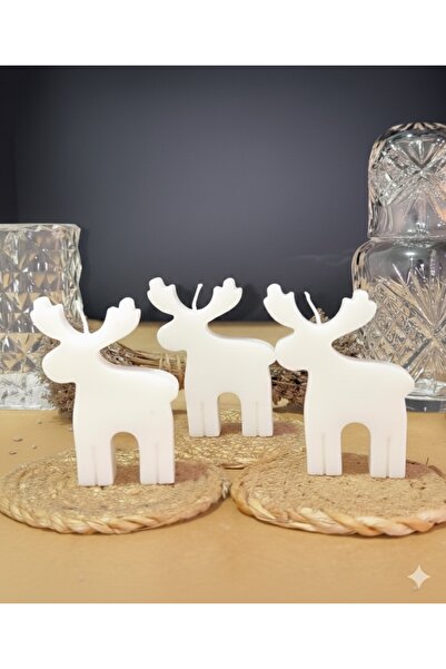 Candles Flame 10 قطع من شموع الغزلان البيضاء لعيد الميلاد، مجموعة شموع زخرفية...