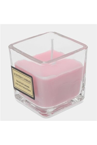 Flippy Scented Candle in Transparent Glass, Essential Oil, 4.8x5.4x5.5 cm, Rose, Pale Pink