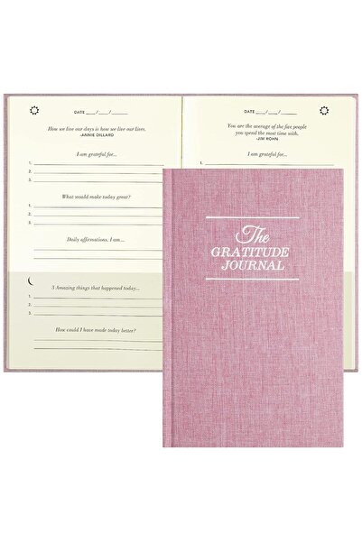 Generic Gratitude Journal for Women & Men — 5-Minute Daily Prompted Journal, Pink Hardcover, 240 Pages