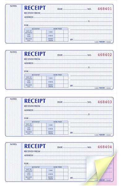 Rediform Receipt Book (RED8L808) by Rediform, Blue, 27 cm × 19 cm