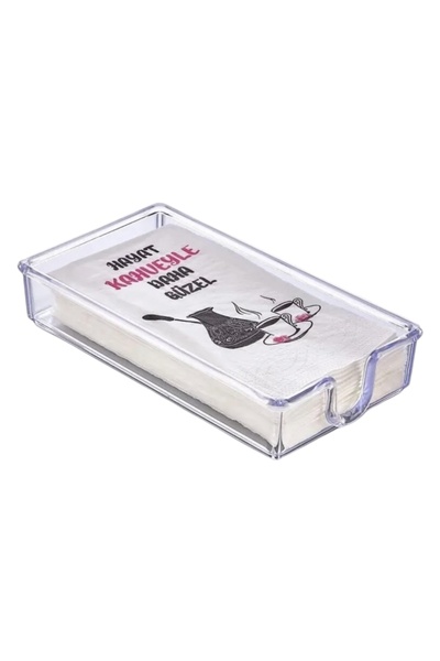 Ahlat Store Napkin Holder 2-Pack Transparent Acrylic Large Box and Rectangular Box