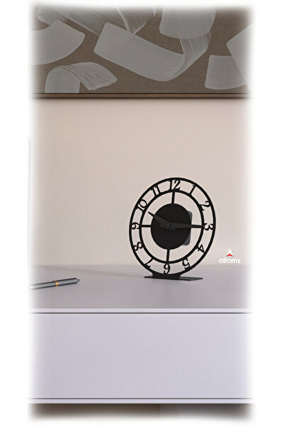 alfams by fmsa Metal Masaüstü Saat – Modern Dekoratif Tasarım, Sessiz Mekanizma