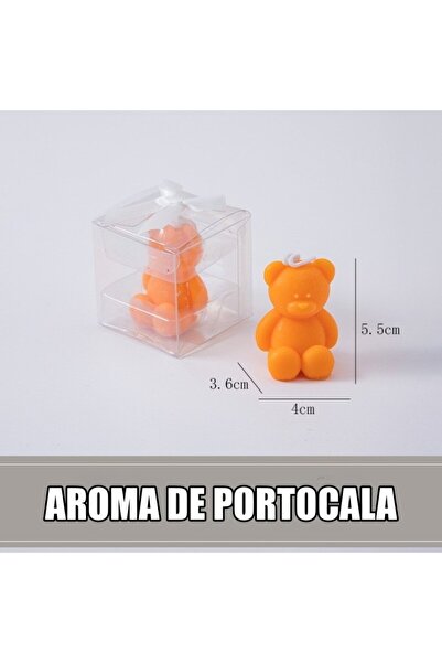 Flippy Scented Candle Flippy, Bear Model, Orange, Orange Scent, 5.5x3.6x4 cm