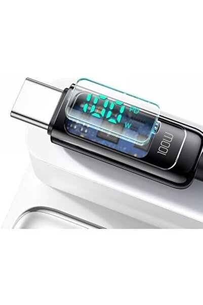 STOREMAX Ca-8820 Type-C To Type-C 100W Pd Dijital Ekranli Data-Şarj Kablosu 5...