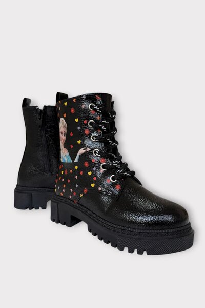 Liger Girls' Boots with Fur Inside and Zipper Black