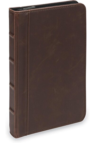 Generic محفظة كلاسيكية من الجلد الصناعي بسحاب، غلاف صلب على شكل كتاب، منظم أعمال مع مفكرة 5×8، دار