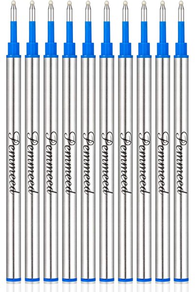 Generic Bemid Rollerball Refills for G5/G6/G8 – Compatible with Parker & Waterman, 0.7mm Blue Gel, Pack of