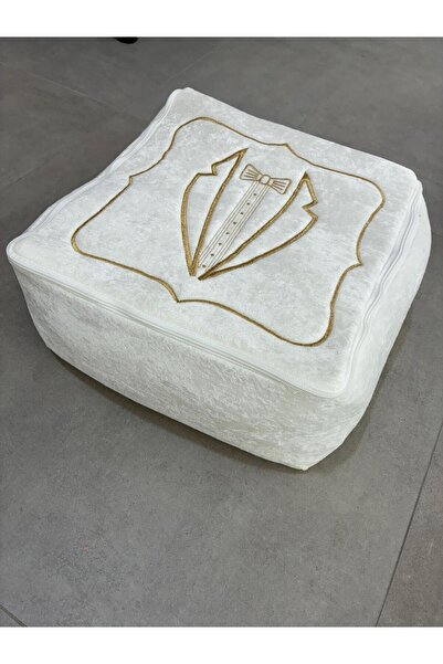 Mustgross Çeyizlik Hurç, Kadife Gold Işlemeli Tekli Bohça Nişan Gelin Damat H...