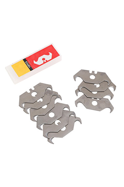 Lawazim Hook Blades 10 Pcs - Utility Knife Blades for Flooring, Roofing, and Rubber Cutting