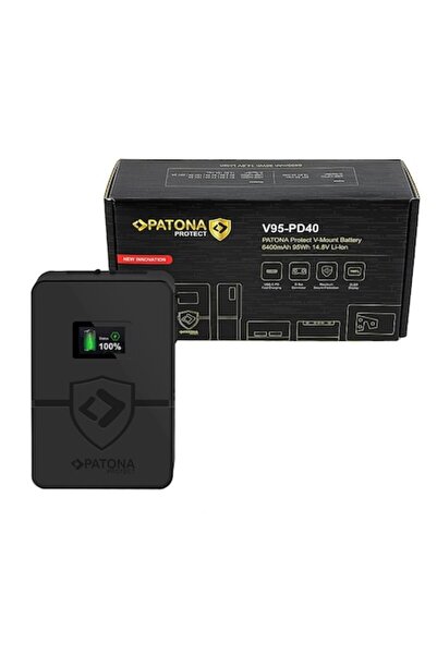 Patona Baterie Protect V-Mount V95-PD40 pentru BP-95W, D-Tap / USB / USB-C, b...