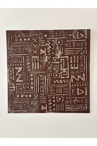 OLA CONCEPT EL YAPIMI Mısır Hiyeroglif 100x100 cm Dokulu Soyut Sanat Tablo Mi...