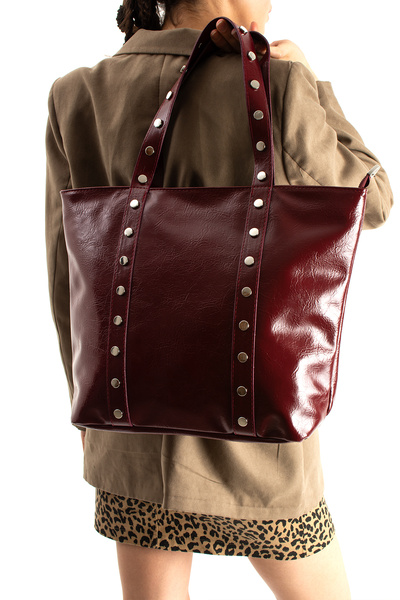 cocy-col حقيبة يد وكتف نسائية من ميليو موديل زيمبالي باللون الأحمر الداكن