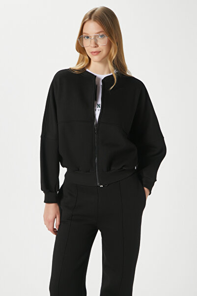 Ritnice Women's Darcy Fleece Inside O Oversized Mold Black Bottom Top Tracksuit Set