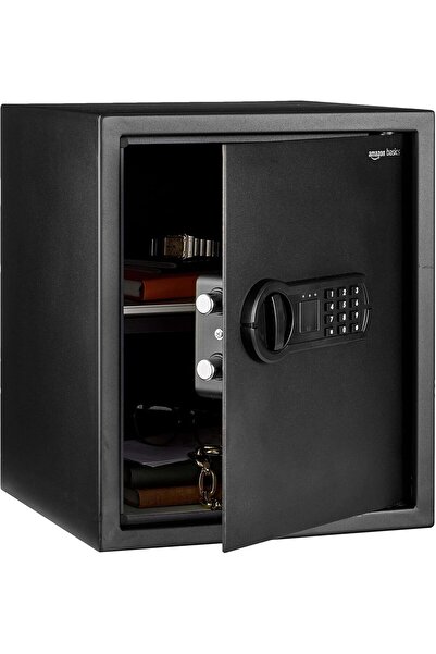 Amazon basics Steel Home Security Safe with Programmable Digital Keypad Lock, 43 L, Black