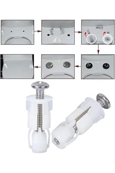STOREMAX Lvn Uyumlu Yavaş Kapanan Klozet Kapak Montaj Takozu Klozet Kapak Montaj Dübeli 2'li 1181191