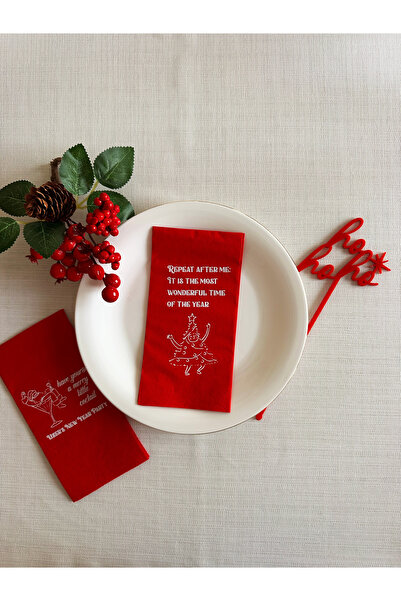 Molto Minimo Design Event Yılbaşı Peçetesi Baskılı Yılbaşı Konseptli 10'lu Pe...