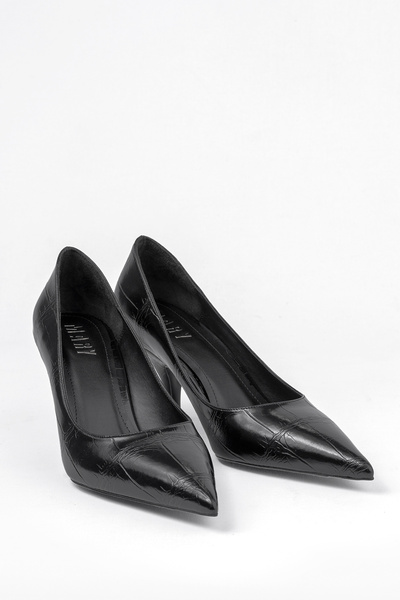 Tasarım Brown Crocodile Pattern Elegant Pointed Toe Thin Heeled Classic Daily and Invitation Stiletto Shoes