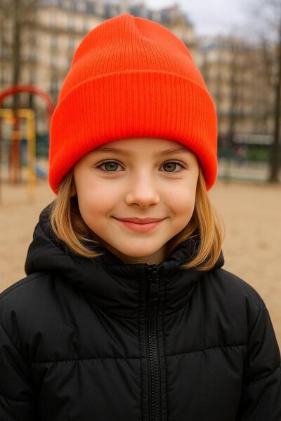 MARBERRY Beretă pentru fetiță portocaliu neon basic 7-12 ani