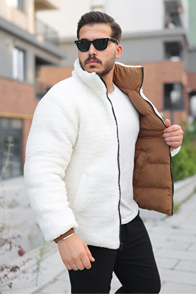 FASİON Men's Double-Sided Wearable Waterproof and Windproof Inflatable Jacket