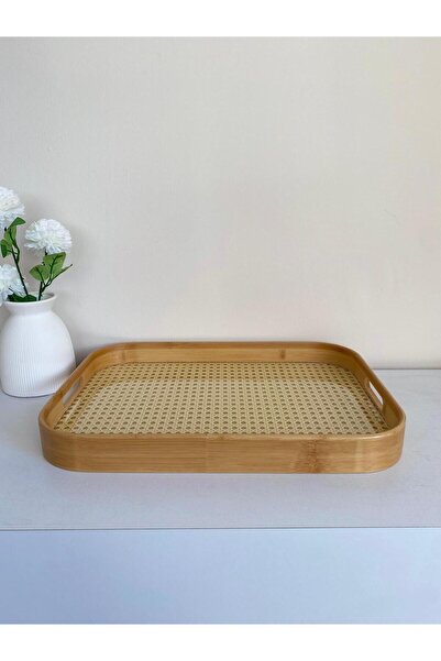 LEONEV Hazeranlı Bamboo Tray 33X46 cm Large Size