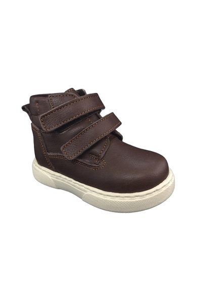 OrtopedikAL Ortopedikal1001 Ridente Brown Baby Boy Boots 100% Leather Velcro