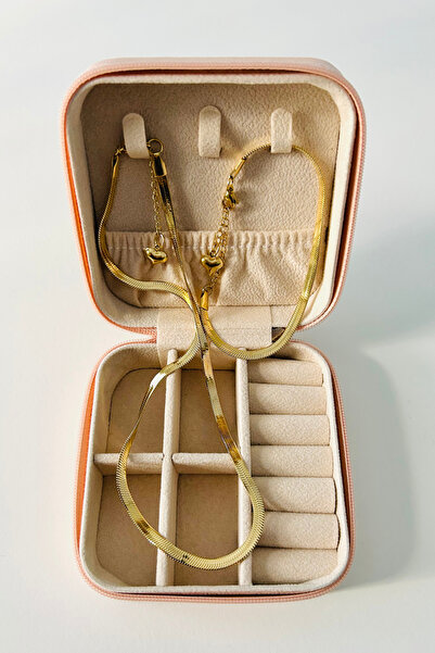 Tupek Store Çelik İtalyan Zincir Kolye ve Bileklik Seti – Seyahat Boy Özel Kutulu, Paslanmaz, Şık Hediye Seti