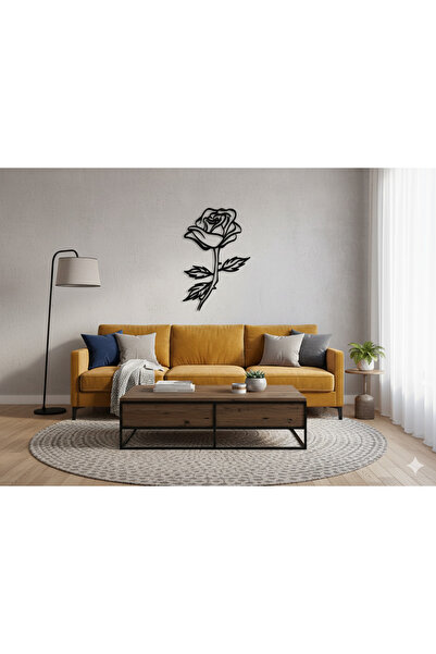 Minimalist Çizgisel Gül Duvar Süsü | 3D Baskı Ev Dekorasyonu