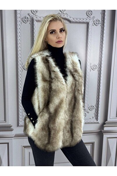 MAXORA SHOP Premium eco-fur vest with side pockets