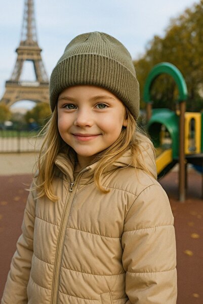 MARBERRY Beretă pentru fete kaki basic 7-12 ani