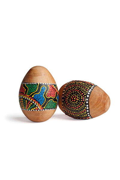 PİRAMİGO Doğal ahşap işlemeli yumurta marakas 1 adet