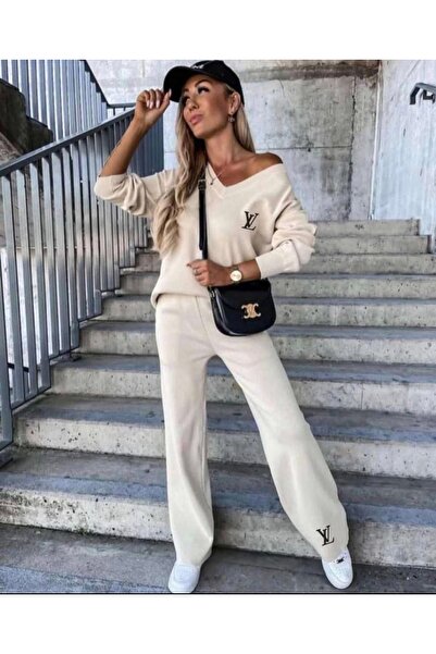 Abalı Yeni sezon kışlık 2li takım Yumuşak yün iplik rodisese..model