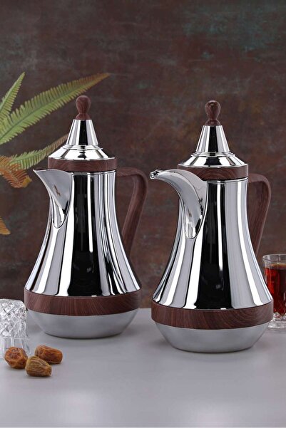 AL-HMAMMAMI 2-piece wooden glossy thermos set