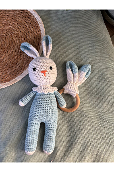 Aia&Co Amigurumi Sevimli Tavşan Uyku Arkadaşı, Diş kaşıyıcı veya Çıngırak