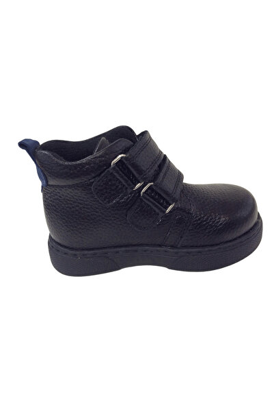 OrtopedikAL Ortopedikal1001 Ridente Black Blue Baby Boy Boots 100% Leather Velcro