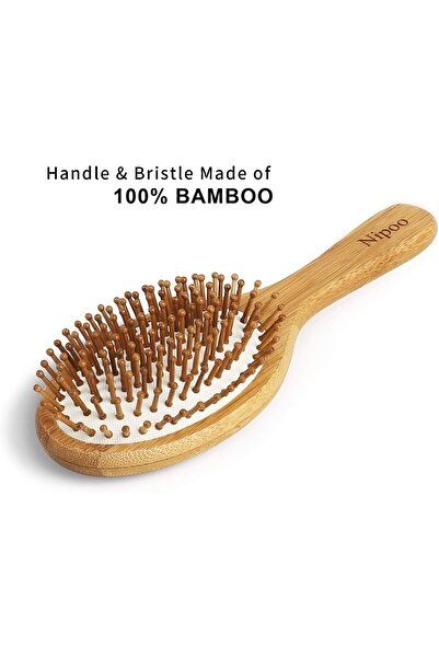 lele Natural Bamboo Comb Set - Wooden Massage Hair Brush & Wide Tooth Grooming Comb (2 PCS)