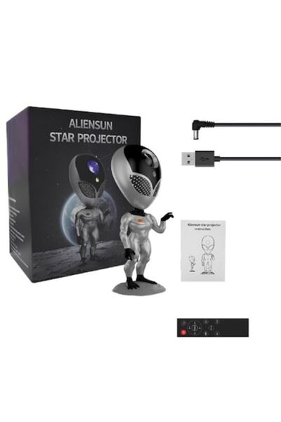 SUPER TRENDS SUPER TRENDS® Alien Star Projector, LED, Starry Sky,, 360°, Remote Control, Silver