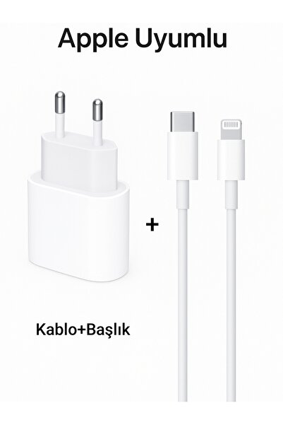 ŞARJ İphone 11 12 13 14 Düz ve Pro Max Modelleri İçin Uyumlu Hızlı 20 w Set